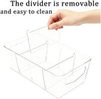 SPACELEAD 6 Pack Clear Pantry Organization Storage Bins with Dividers - Image 5