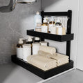 Under Sink Organizer - 2 Tier Pull Out Cabinet Shelves with Adjustable Height, Undersink Storage Slide Out for Kitchen Bathroom Cabinet Pantry Black by EASIDAYFAN