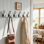 SKOLOO Coat Rack Wall Mount, Solid Wood Wall Mounted Coat Rack with Hooks, 24 Inch Wooden Coat Hooks for Wall, Rustic Entryway Hallway Organizer, Pre-Assembled, Weathered White, Pack of 2 - Image 2
