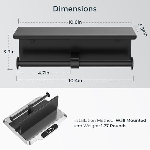 FORIOUS Toilet Paper Holder with Shelf, Commercial Toilet Paper Dispensers - Image 5