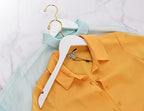 Amber Home 24 Pack White Wooden Coat Hangers with Gold Hook, Suit Hangers - Image 4