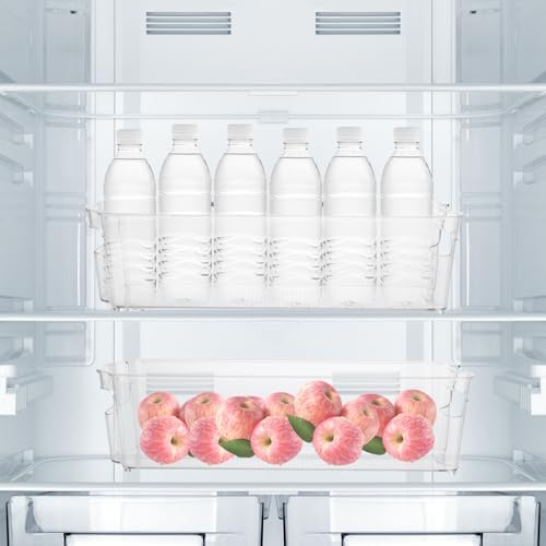 YOUNTHYE 6PCS 15inch Fridge Organizer Bins Breastmilk Freezer Storage Organizer Narrow Freezer Organizers Bins Long Clear Plastic Storage Bin for Pantry Plastic Storage Bin for Breast Milks, Freezer - Image 5