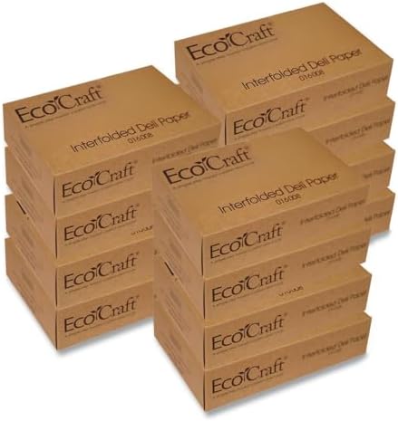 Bagcraft Papercon 016008 EcoCraft Interfolded Dry Wax Deli Paper, 10-3/4" Length x 8" Width, NK8 Natural (12 Packs of 500) by Bagcraft+Papercon