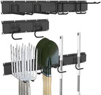 CBWLWJ Garage Tool Organizer Wall Mount, 48 inch Garage Wall Organizer, 400lbs Sturdy Garden Tool Organizer with 6 Adjustable Hooks, for Yard, Shed, Basement, Workshop(Black) by CBWLWJ