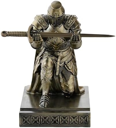 Medieval Templar Vanguard Officer Knight Pen Holder Desk Organizers Bronze - Image 3