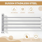 Teenyyou 20.4" Swivel Towel Rack 4 Arms 304 Stainless Steel Sliver - Image 3