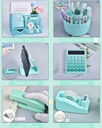 LXEVIHK Green and Blue Desk Accessories 21-Piece Office Supplies Gift Set - Image 3