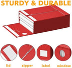 SpaceAid 12 Pack Bed Sheet Organizers and Storage, Foldable Organizer for Linen Closet, Set Folder Keeper With Window XL (Queen & King Size) Bedding Container (Red) - Image 6