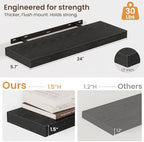 24 Inch Floating Shelves for Wall 2 Pack, Wood Wall Bathroom Shelves - Image 3