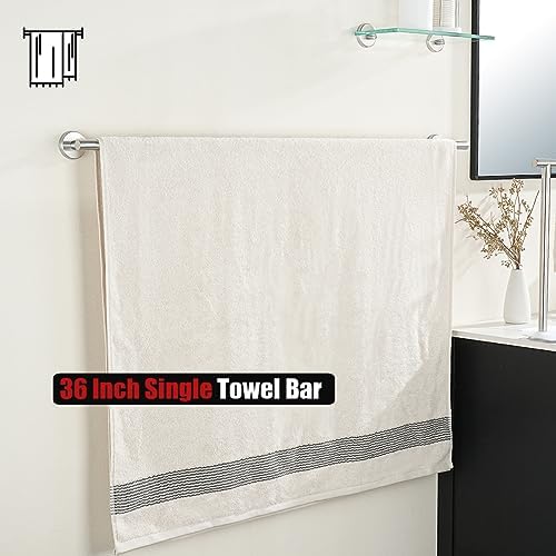 JQK Bath Towel Bar, 39 Inch 304 Stainless Steel Thicken 1mm Single Towel Rack for Bathroom, Towel Holder Brushed Finished Wall Mount, Useable Length 36 Inch, TB110L36-BN - Image 5