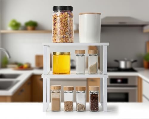 4 Pcs Kitchen Organizer Accessories Set for Cabinet, White, 11.8 x 7.9'' - Image 6