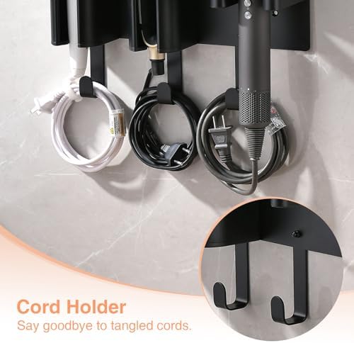 Hair Tool Organizer Wall Mount, Hair Dryer Curling iron Organizer - Image 2