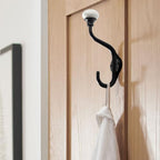TUNNY Coat Hooks - 5 Pack Matte Black Towel Hooks Robe Hooks Decorative Wall Hooks for Bathroom Bedroom Kitchen Towel Robe Clothes Cabinet Closet Bathroom Hardware - Image 4