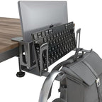 NODOCA 2-Slot Laptop Storage for Desk, Vertical Laptop Stand for Desk, MacBook Vertical Stand, with Headphone Holder, Desk Side Storage for MacBook/Surface/Samsung/HP/Dell[L, Black] by NODOCA