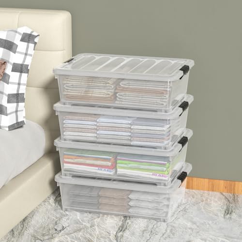 25 Quart Clear Under Bed Storage Container with Wheels, 4 Packs - Image 5