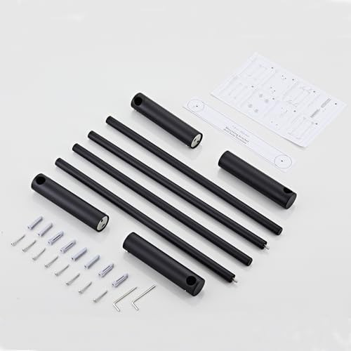Towel Racks for Bathroom, NEWRAIN Wall Mounted Stainless Steel Organizer, Matte Black Rolled Towel Storage Wall-Mounted Bath Towel Holder for Folded Large Towel Washcloths ﻿ - Image 7