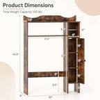 Giantex Over-The-Toilet Storage Cabinet with 1-Door Side Storage Cabinet - Image 3