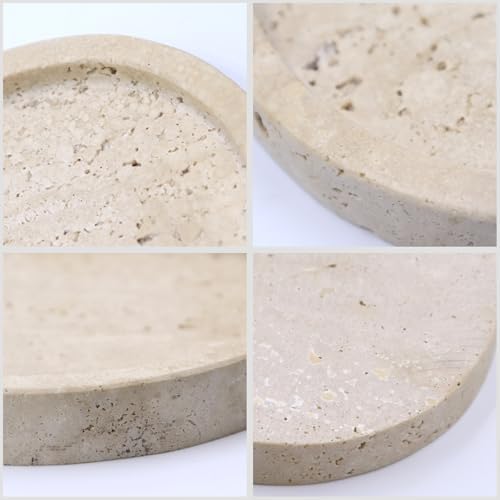 OOBOOB Oval Natural Marble Bathroom Tray for Decor Countertop, Marble Vanity Tray for Candles Perfume, Jewelry, Cosmetics, Elegant Vanity Organizer for Jewelry, Perfume - Image 6