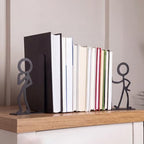 6 Pairs Metal Bookends Funny Decorative Bookends for Shelves - Image 3
