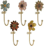 SOFFEE DESIGN Set of 5 Floral Wall Hooks, French Garden Eye-catching Entryway Decor for Coats Hats, Colorful Spring Home Decoration Gift by SOFFEEDESIGN