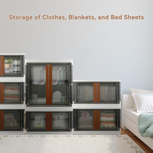 Wardrobe, Closet, Collapsible Storage Cabinet, Useful Box with Large Capacity, 37.5 Gal (142 L), Stackable, Easy Storage of Clothing, Installation Free - Image 4