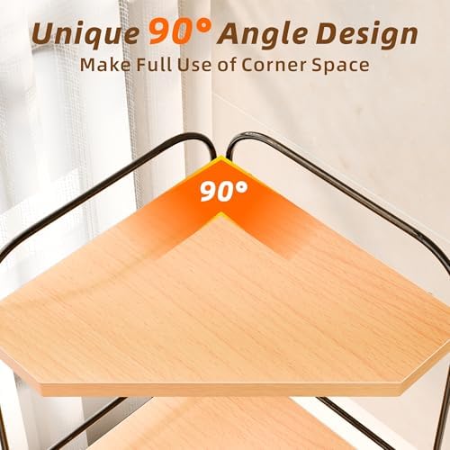 2 Pack Corner Bathroom Counter Organizer, 3-Tier Wood Countertop Organizer - Image 4