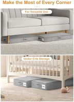 punemi 4.5 in Tall Low Profile Under Bed Storage Containers, 2 Pack, Grey - Image 4