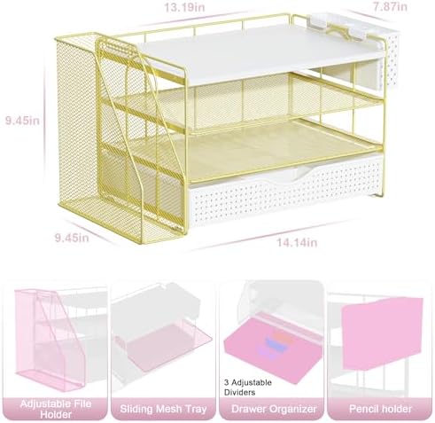 Wood Desk Organizers and Accessories with File Holder & Catalog Racks - Image 5