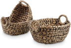 Set of 3 Wicker Storage Baskets for Organizing - Woven Decorative Baskets with Handles - Organizers for Bathroom, Kitchen, and Shelves (Espresso) by 84ECO