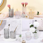 DASITON Makeup Brush Holder Organizer, Crystal Glass Makeup Brushes Storage Holder, Vintage Make Up Brush Cup for Vanity, Pen Pencil Holder for Desk, Toothbrush Holders for Bathroom (Colorful SL) - Image 5
