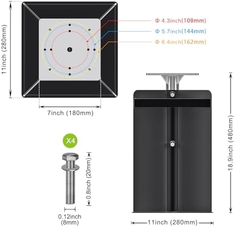 Dolibest Heavy Duty In-Ground Umbrella Base, All-Steel Ground Umbrella Stand, Universal Patio Umbrella Anchor, Space-Saver Design for Outdoor Offset Cantilever and Middle Pole Patio Umbrellas - Image 6