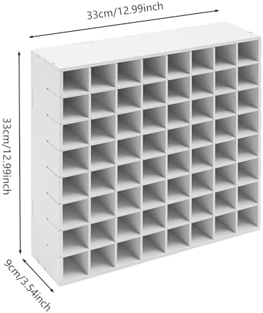 2 Pcs Paint Organizer, Wall-mountable Craft Paints Storage Rack, PVC Board,12.99X3.54X12.99 in,for DIY Crafters Spray Painters Studios, Galleries (White) - Image 2