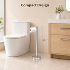 YUMORE Toilet Paper Holder Stand with Weighted Base, Chrome - Image 2