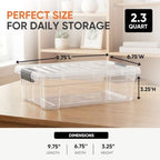 Superio 2.3 Quart Clear Plastic Storage Containers with Lids, Stackable Organizer Bins, BPA-Free Storage Boxes for Home, Office, Dorm & Classroom, 36 Pack - Image 3