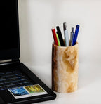 Pen Holder - Toothbrush Holder, Desk Organizer, Makeup Brush Holder, Gift for Home, Kitchen Utensil Holder, Storage Desktop, Onyx Marble, Mini Vase - Image 6