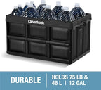 CleverMade Collapsible Storage Bins, 46L 3 Pack, 75 lb Stackable, Obsidian - Image 6
