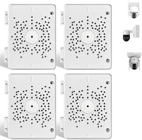 OOSSXX (Universal PTZ Camera Junction Box) Security Camera Bracket Outdoor, Plastic Waterproof Mount Bracket Hide Cable Junction Box, Only Compatible with PTZ Cameras (4 Packs) by OOSSXX