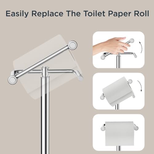 FORIOUS Toilet Paper Holder Stand, Vintage FreeStanding Tissue Roll Holder - Image 5