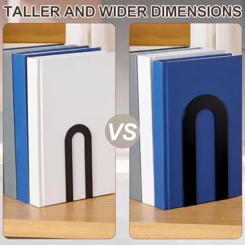 Chunful 10 Pcs Black Metal BookEnds Shelves, 7.5 x 5.75 x 3.5 in - Image 6