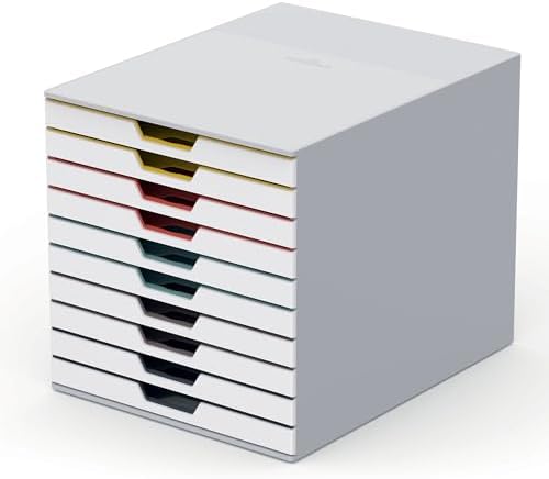 Durable, Varicolor Drawer Organizer, 10 Color Coded Drawers, White by DURABLEOfficeProducts
