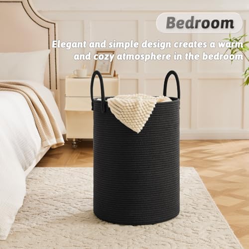 Artfeel Laundry Basket,Woven Cotton Rope Laundry Hamper,60L for Decorative Storage of Dirty Clothes,Toys and Blankets in Bathroom,Baby Room and Living Room - Image 3