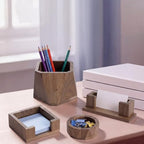 Sabary 4 Pcs Office Desk Accessories, Walnut Desk Organizer Set - Image 2