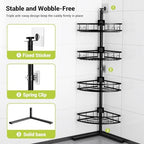 Standing Shower Caddy Corner - Rustproof Bathroom Shower Stand Shelf - Image 4