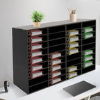 Desktop File Holder,Office Mailbox,Literature Organizer,Paper Organizer,Mail Sorter Organizer,Vertical Desktop Sorter,Black 36 Compartments Rectangular,for Classrooms,Families,Schools,Study Rooms - Image 5