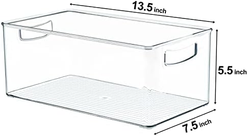 Hudgan 4 Pack Straight Sides Stackable Pantry Organizer Bins for Home Edit - 13.5''L x 7.5''W x 5.5''H - Image 4