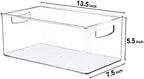 Hudgan 4 Pack Straight Sides Stackable Pantry Organizer Bins for Home Edit - 13.5''L x 7.5''W x 5.5''H - Image 4