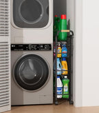 AOODA 4 Tier Laundry Room Cart with Top Detergent Holder, Pure Black - Image 5