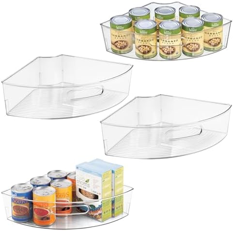 iDesign Clear Plastic 1/4 Wedge Bin, 4-Pack by iDesign
