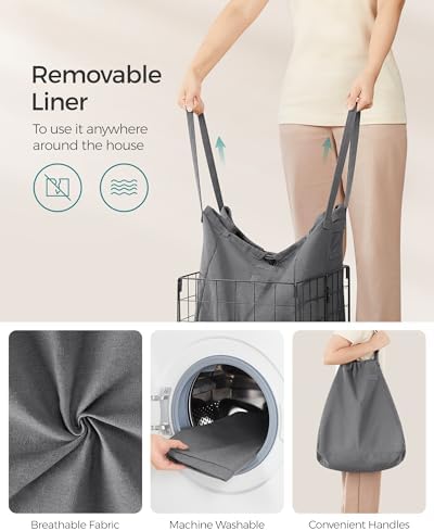 SONGMICS Laundry Hamper, Collapsible, 11 Gal. (50L) - Image 5