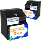 Suggestion Boxes with Magnetic Sign Holder, 2 Pack Donation Boxes by LINSIRON